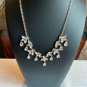 Clear Rhinestone “Y” Gold Tone Necklace